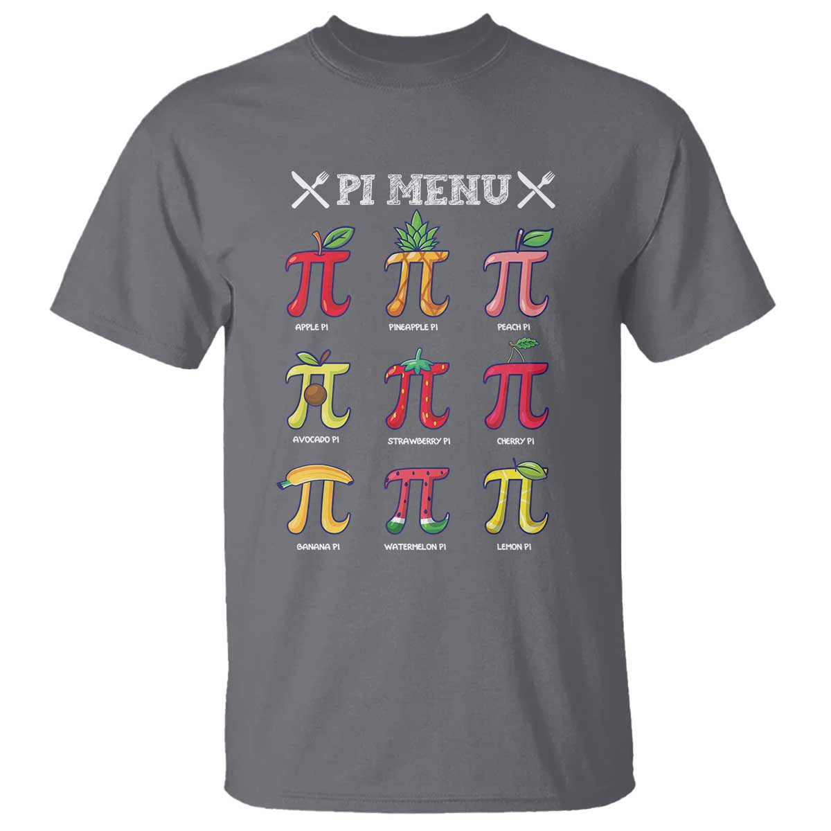 Funny Pi Day T Shirt Pi Menu Fruits Pie Math Lover