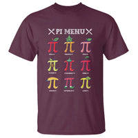 Funny Pi Day T Shirt Pi Menu Fruits Pie Math Lover