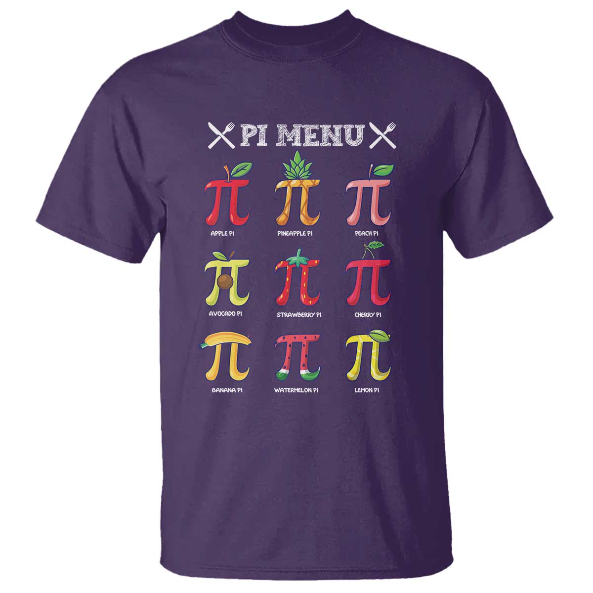 Funny Pi Day T Shirt Pi Menu Fruits Pie Math Lover
