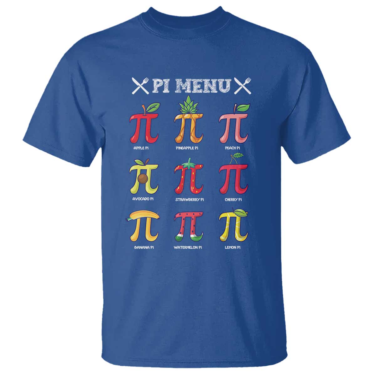 Funny Pi Day T Shirt Pi Menu Fruits Pie Math Lover