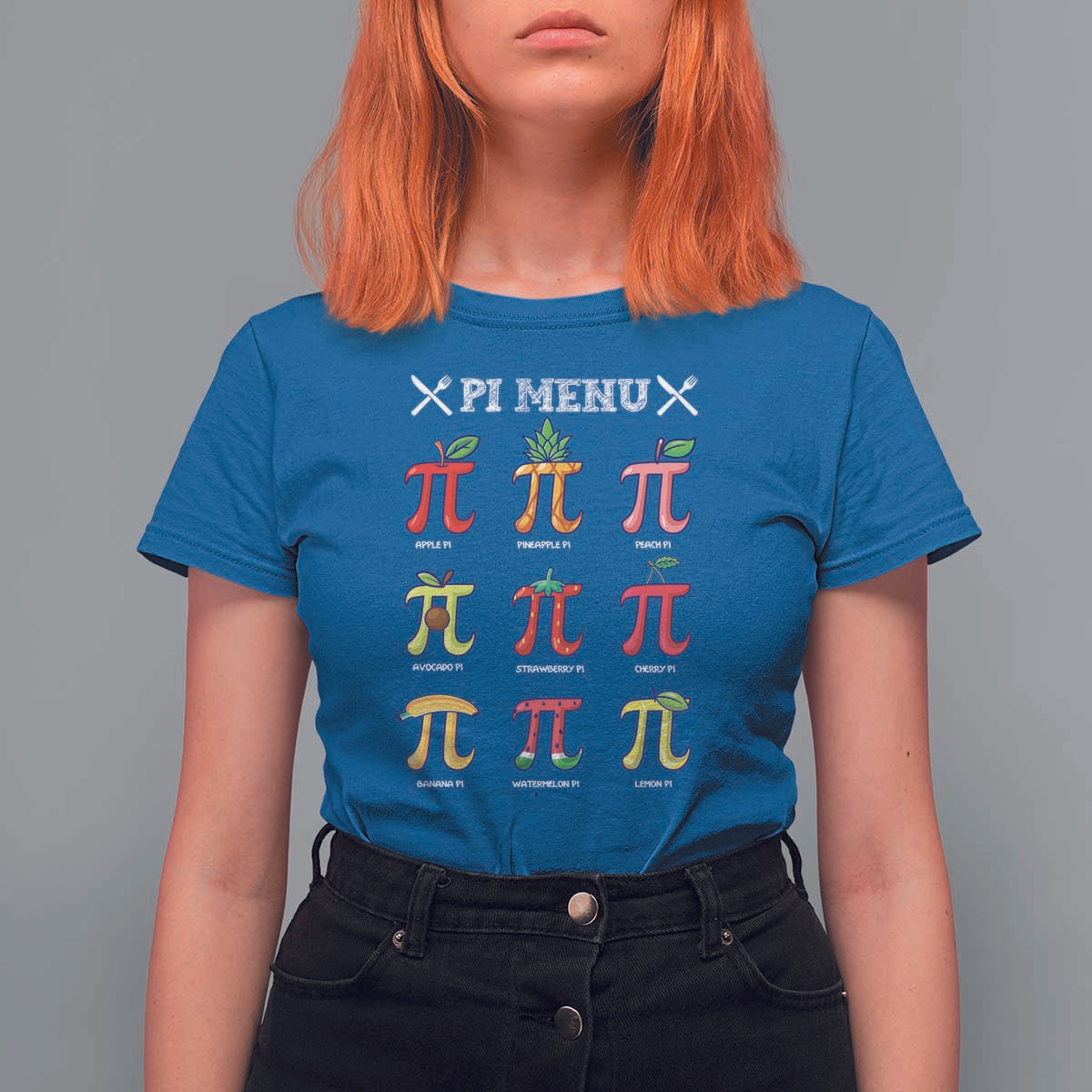 Funny Pi Day T Shirt For Women Pi Menu Fruits Pie Math Lover