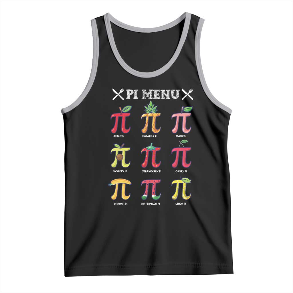 Funny Pi Day Tank Top Pi Menu Fruits Pie Math Lover