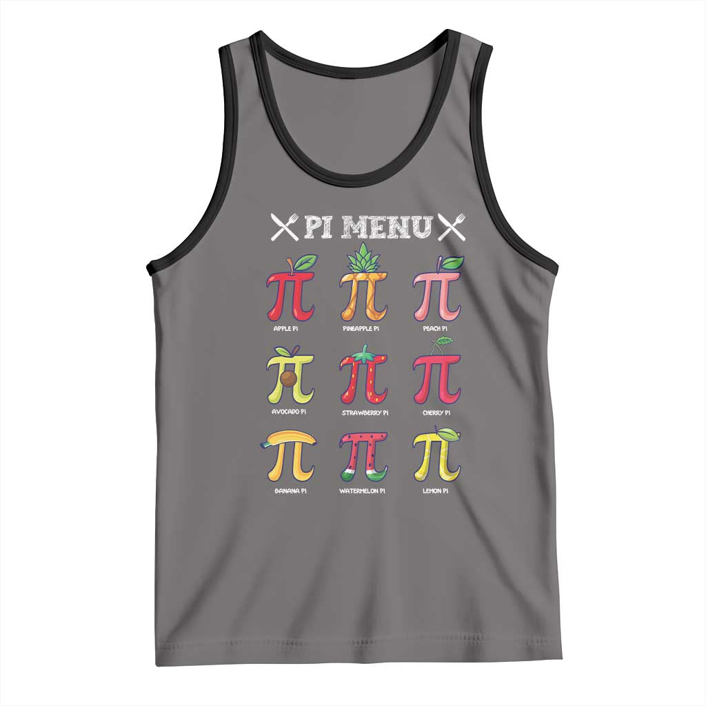 Funny Pi Day Tank Top Pi Menu Fruits Pie Math Lover