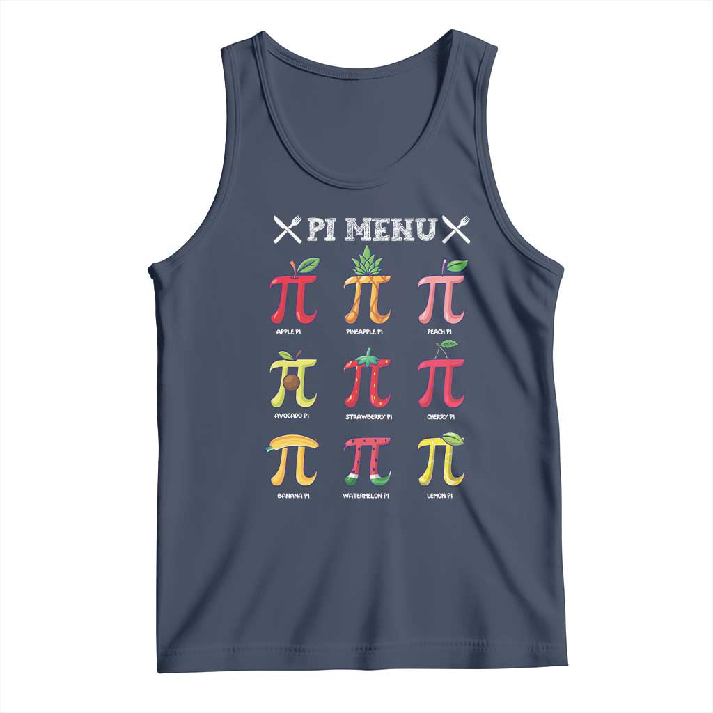 Funny Pi Day Tank Top Pi Menu Fruits Pie Math Lover