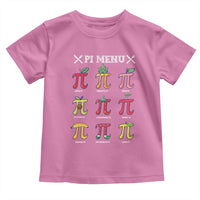 Funny Pi Day Toddler T Shirt Pi Menu Fruits Pie Math Lover