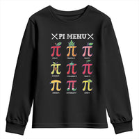 Funny Pi Day Youth Sweatshirt Pi Menu Fruits Pie Math Lover