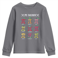 Funny Pi Day Youth Sweatshirt Pi Menu Fruits Pie Math Lover