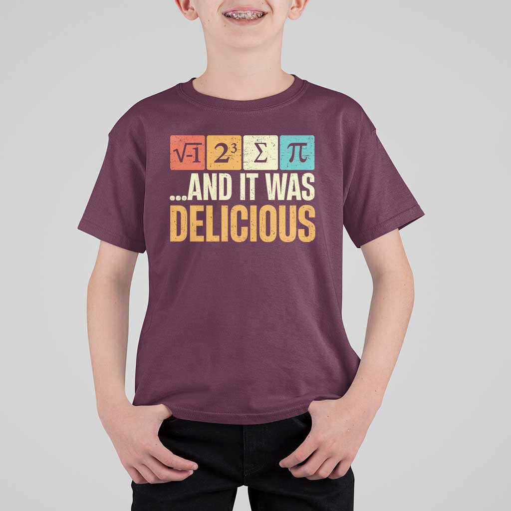 Funny Pi Day T Shirt For Kid I Ate Some Pie and It Was Delicious