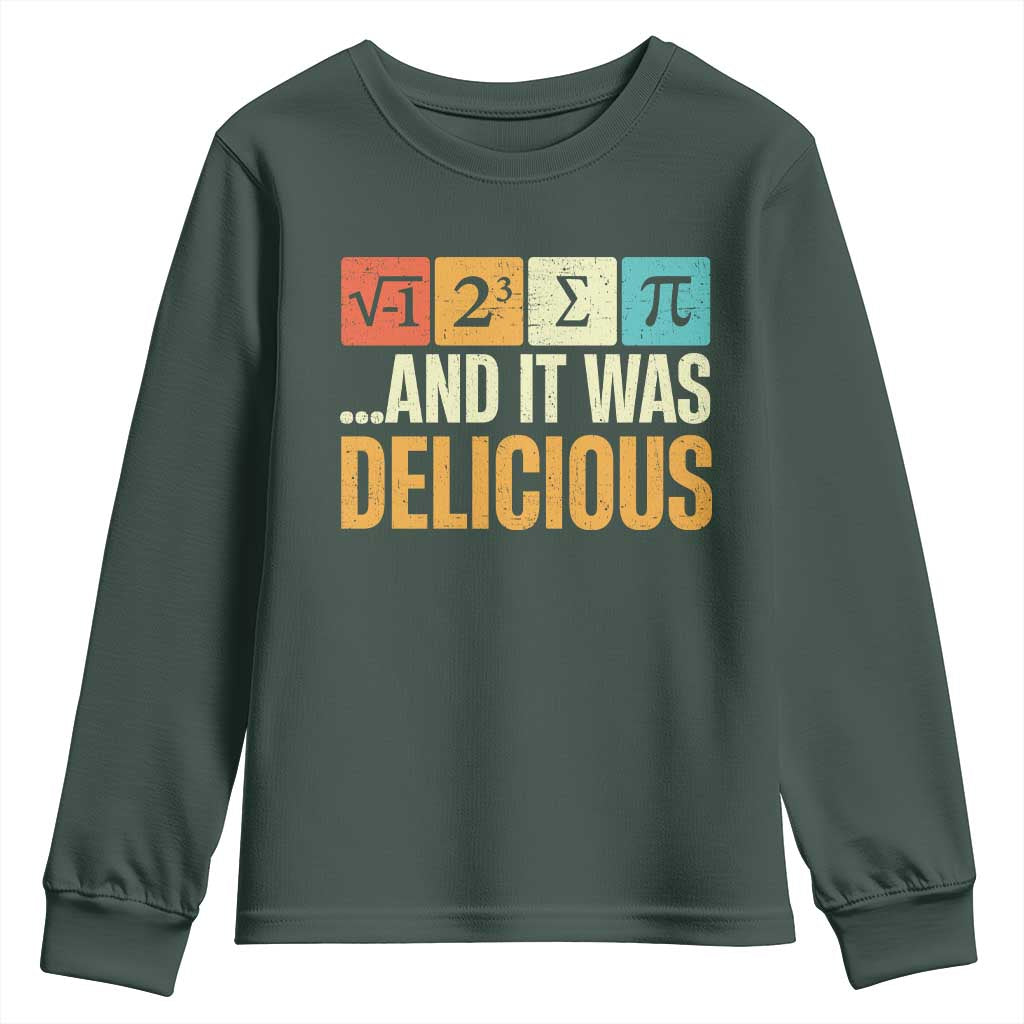 Funny Pi Day Youth Sweatshirt I Ate Some Pie and It Was Delicious