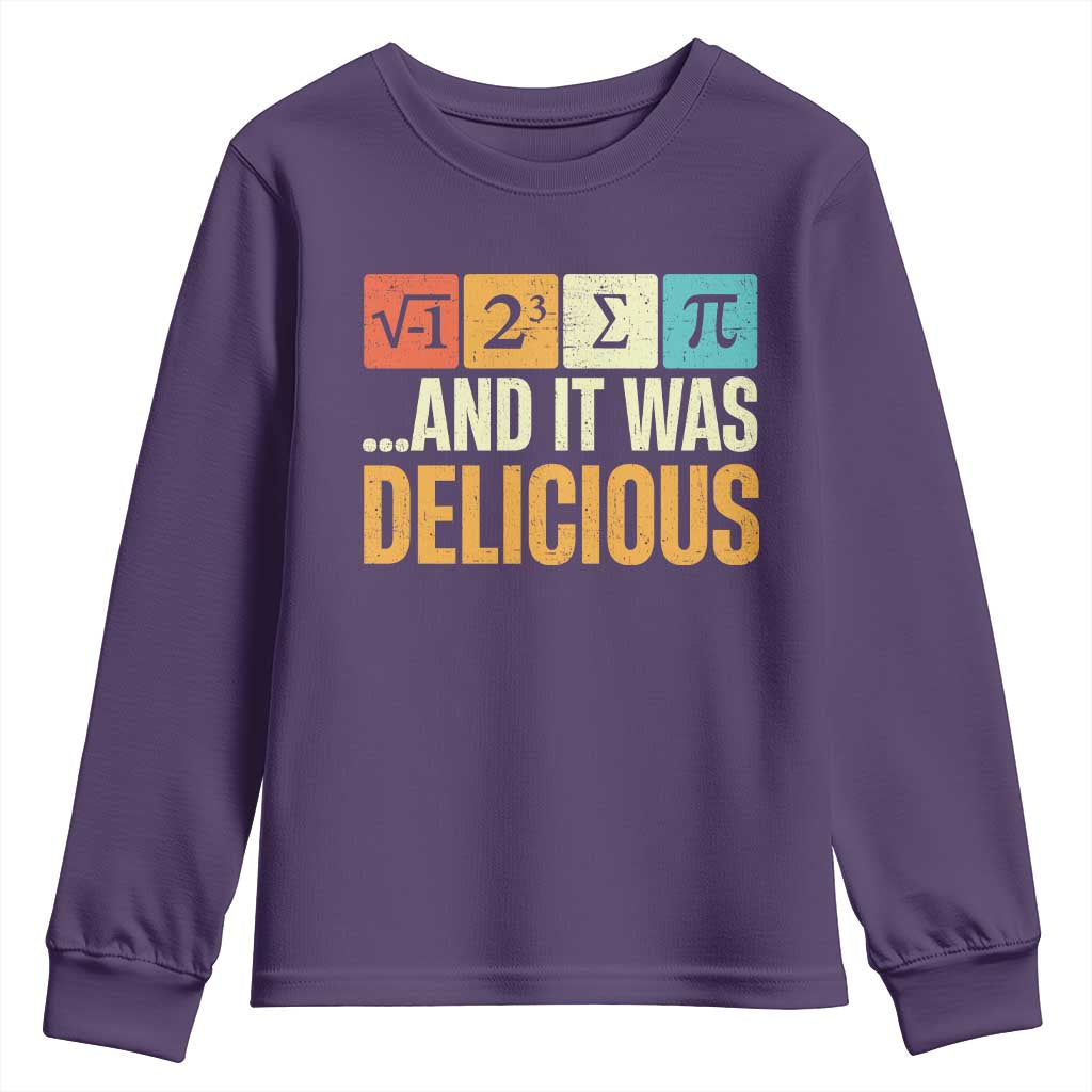 Funny Pi Day Youth Sweatshirt I Ate Some Pie and It Was Delicious