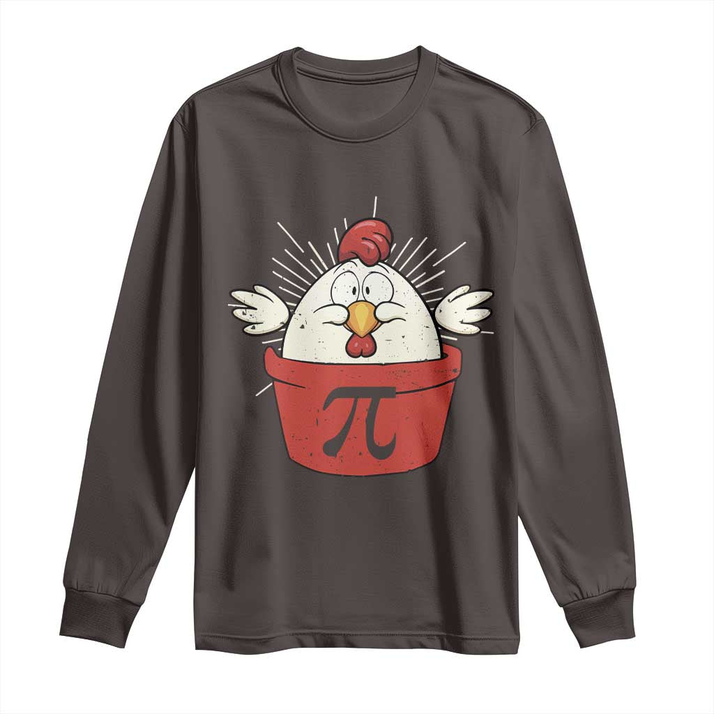 Funny Pi Day Long Sleeve Shirt Chicken Pot Pi Math Lover