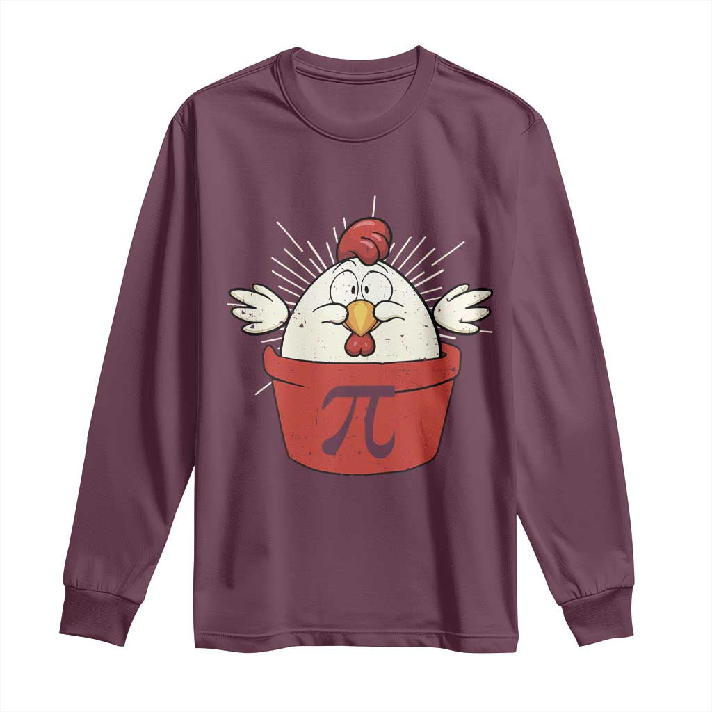 Funny Pi Day Long Sleeve Shirt Chicken Pot Pi Math Lover