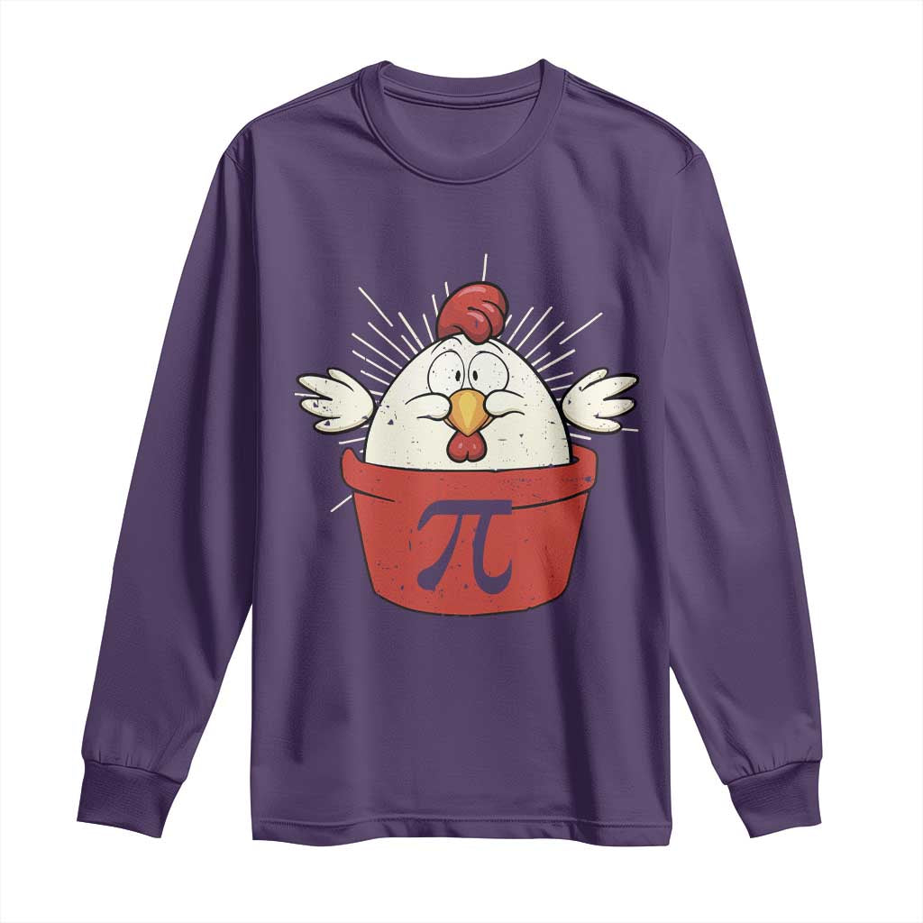 Funny Pi Day Long Sleeve Shirt Chicken Pot Pi Math Lover