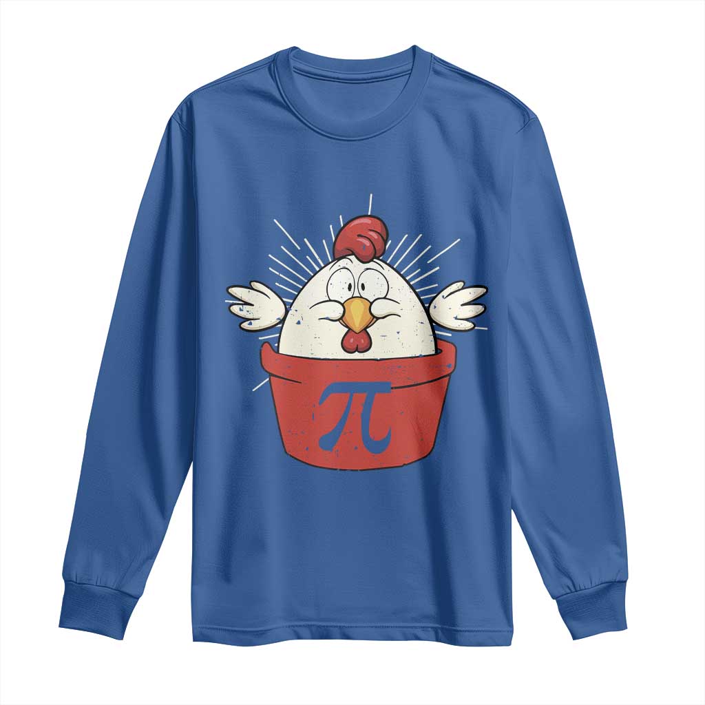 Funny Pi Day Long Sleeve Shirt Chicken Pot Pi Math Lover