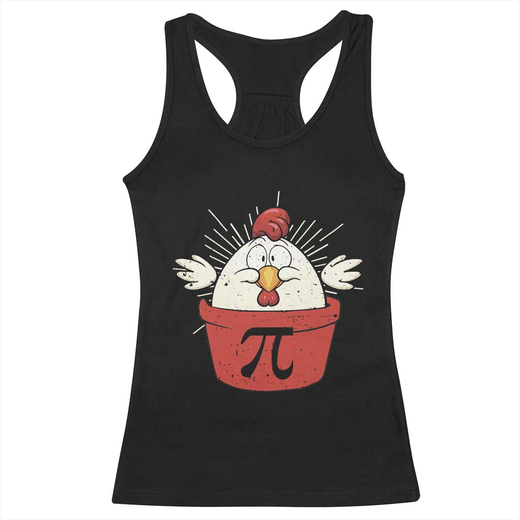Funny Pi Day Racerback Tank Top Chicken Pot Pi Math Lover
