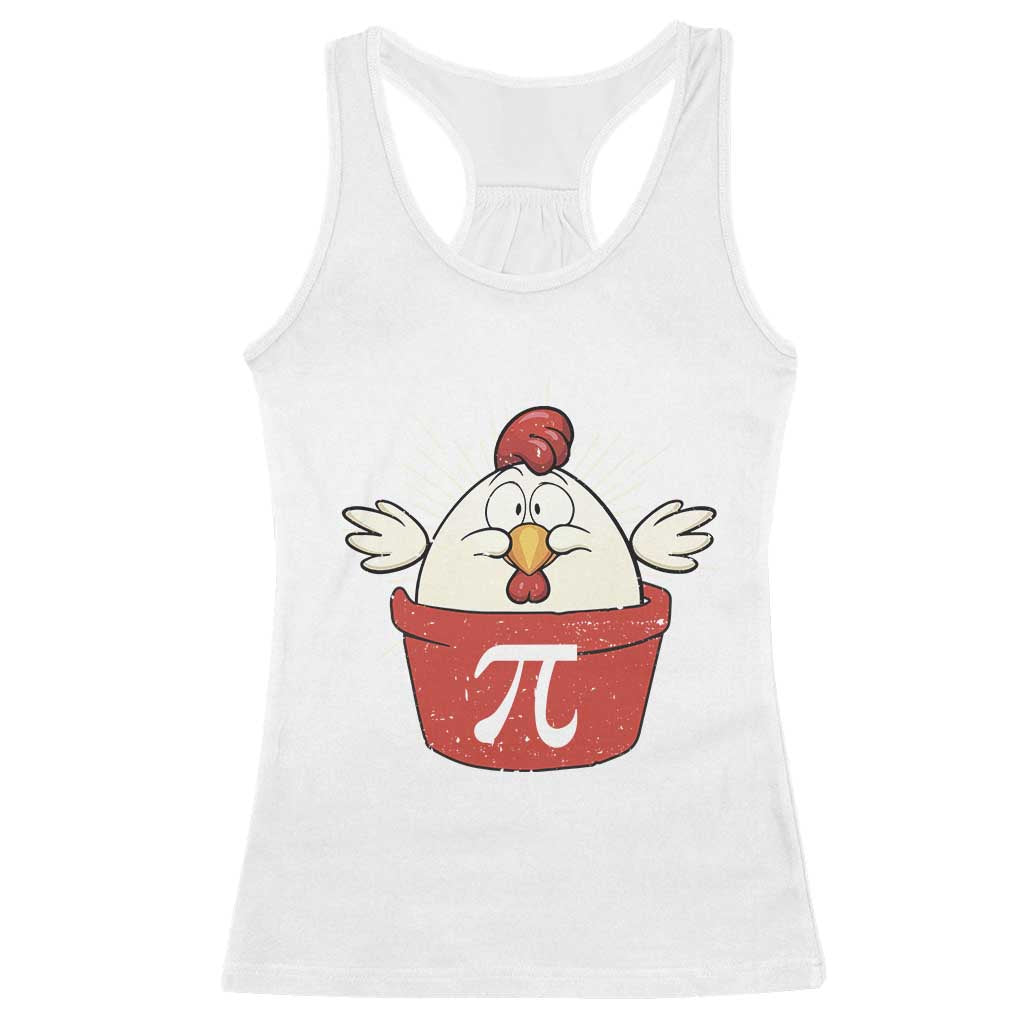 Funny Pi Day Racerback Tank Top Chicken Pot Pi Math Lover