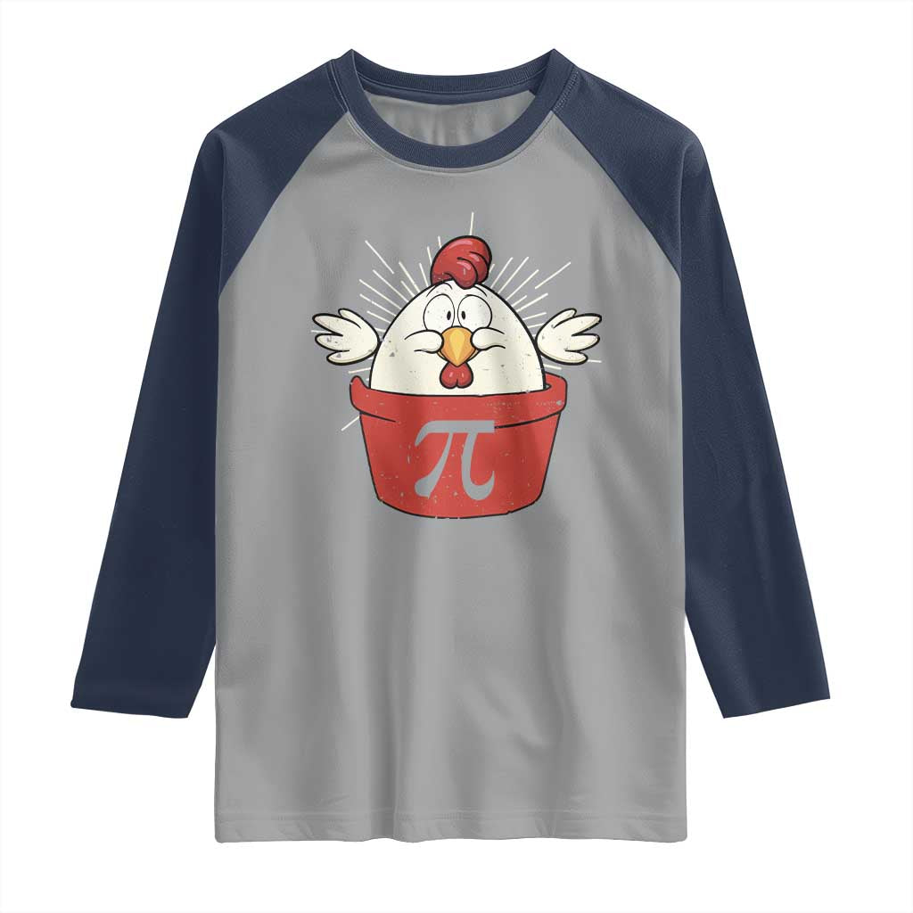 Funny Pi Day Raglan Shirt Chicken Pot Pi Math Lover
