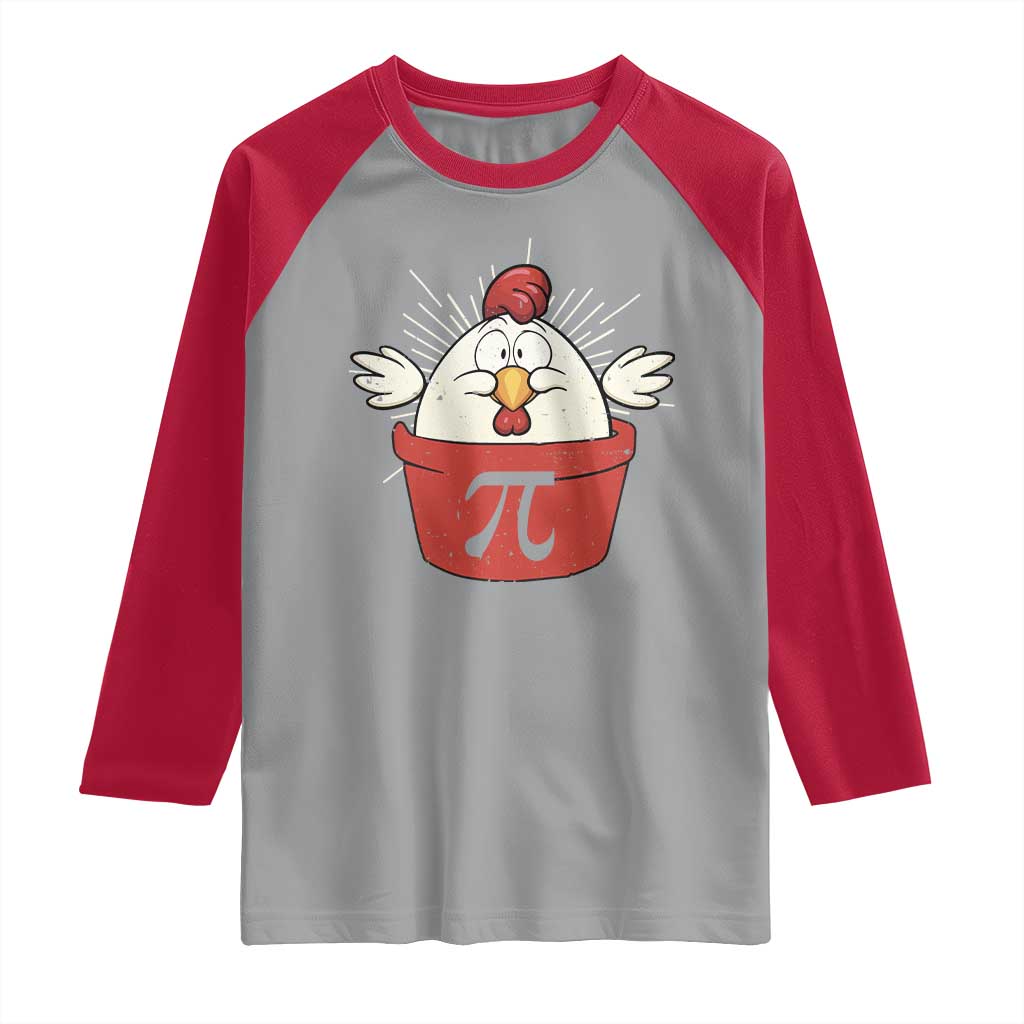 Funny Pi Day Raglan Shirt Chicken Pot Pi Math Lover