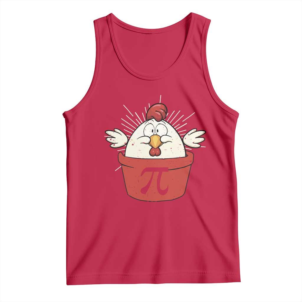 Funny Pi Day Tank Top Chicken Pot Pi Math Lover