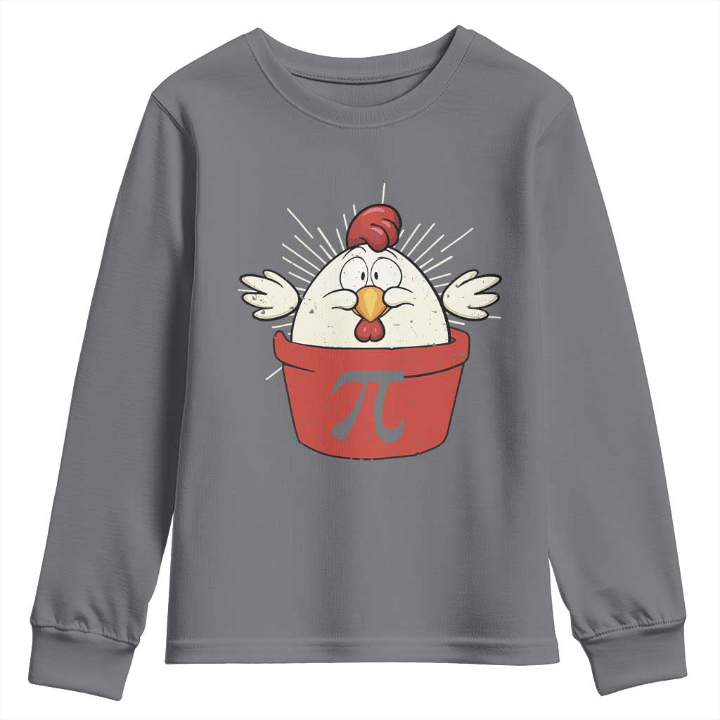 Funny Pi Day Youth Sweatshirt Chicken Pot Pi Math Lover