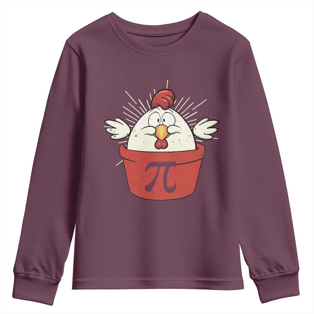Funny Pi Day Youth Sweatshirt Chicken Pot Pi Math Lover