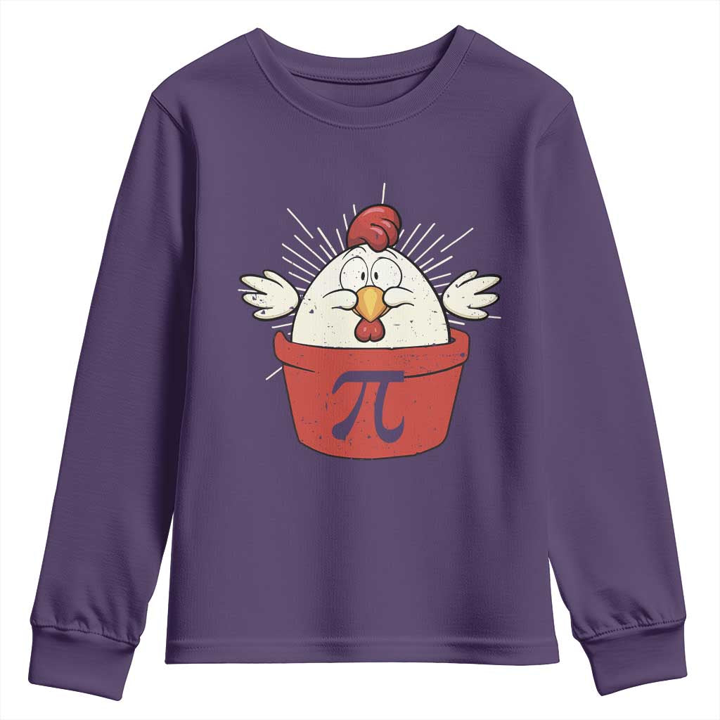 Funny Pi Day Youth Sweatshirt Chicken Pot Pi Math Lover