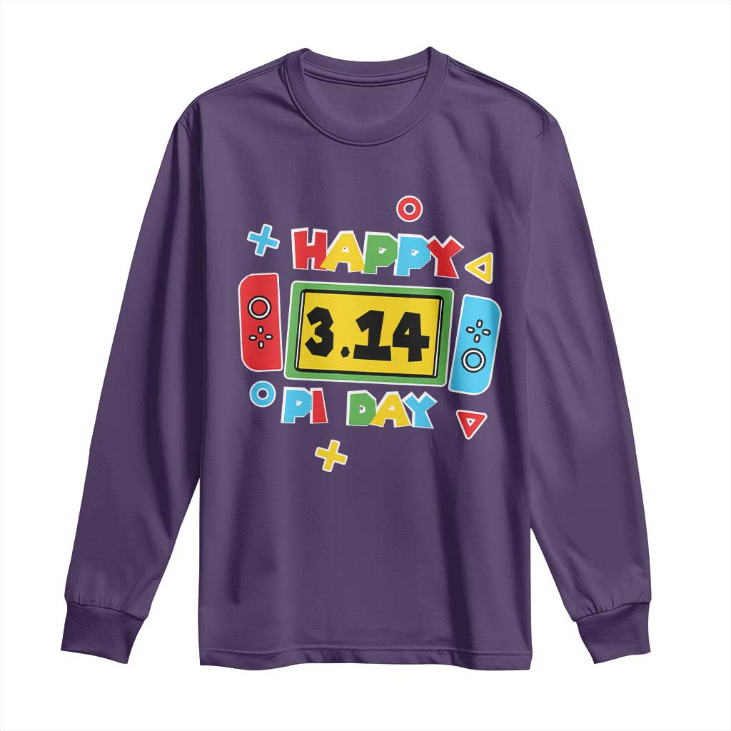 Funny Pi Day Long Sleeve Shirt Video Game Gamer Math Kids Boys Men