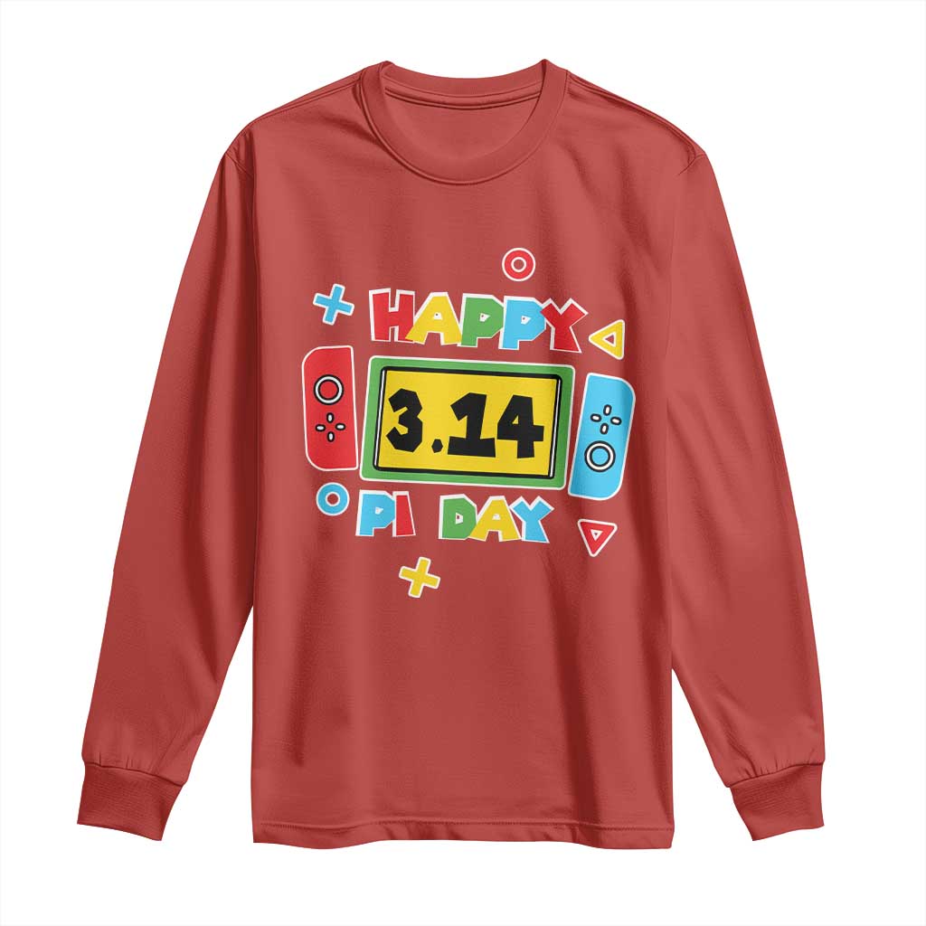 Funny Pi Day Long Sleeve Shirt Video Game Gamer Math Kids Boys Men