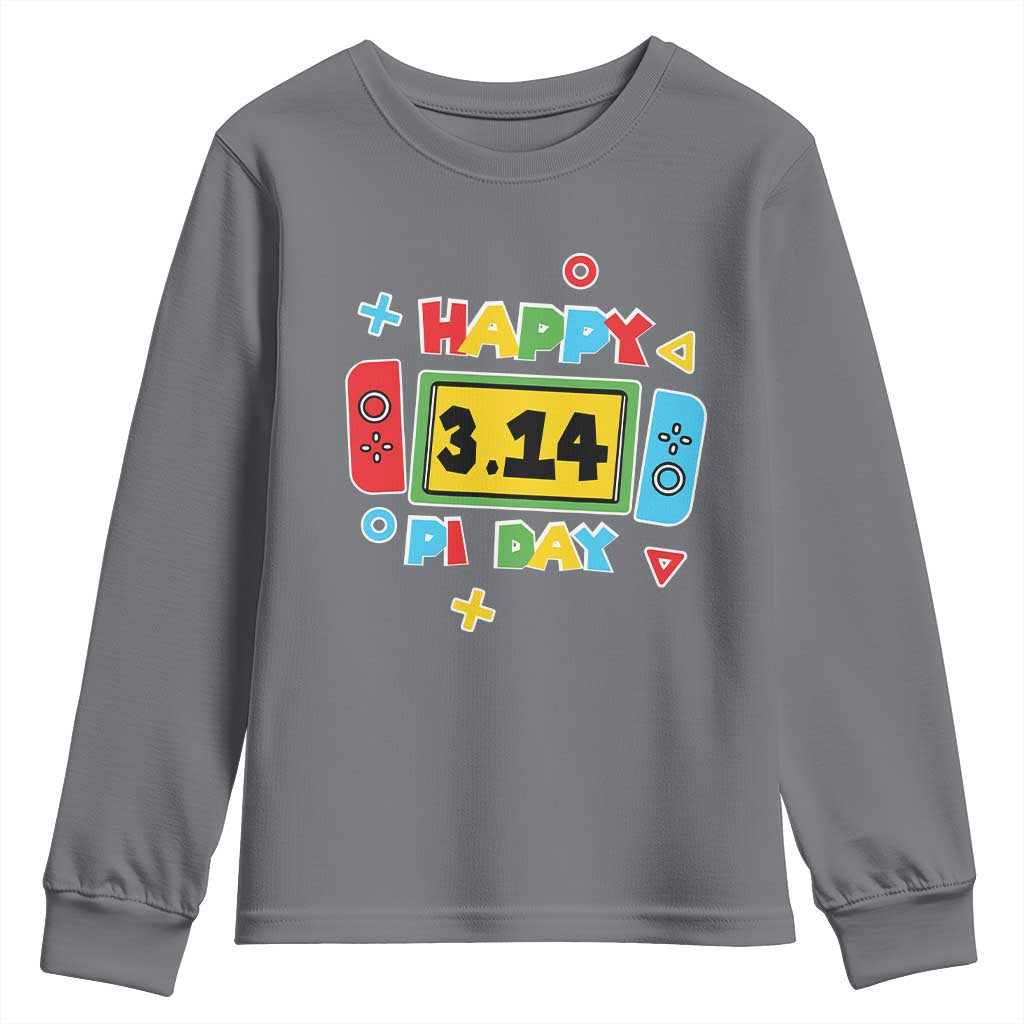 Funny Pi Day Youth Sweatshirt Video Game Gamer Math Kids Boys Men