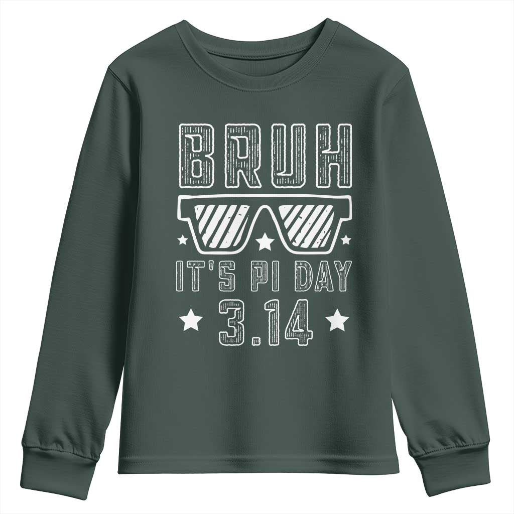 Funny Pi Day Youth Sweatshirt Bruh It's Pi Day Math Lover
