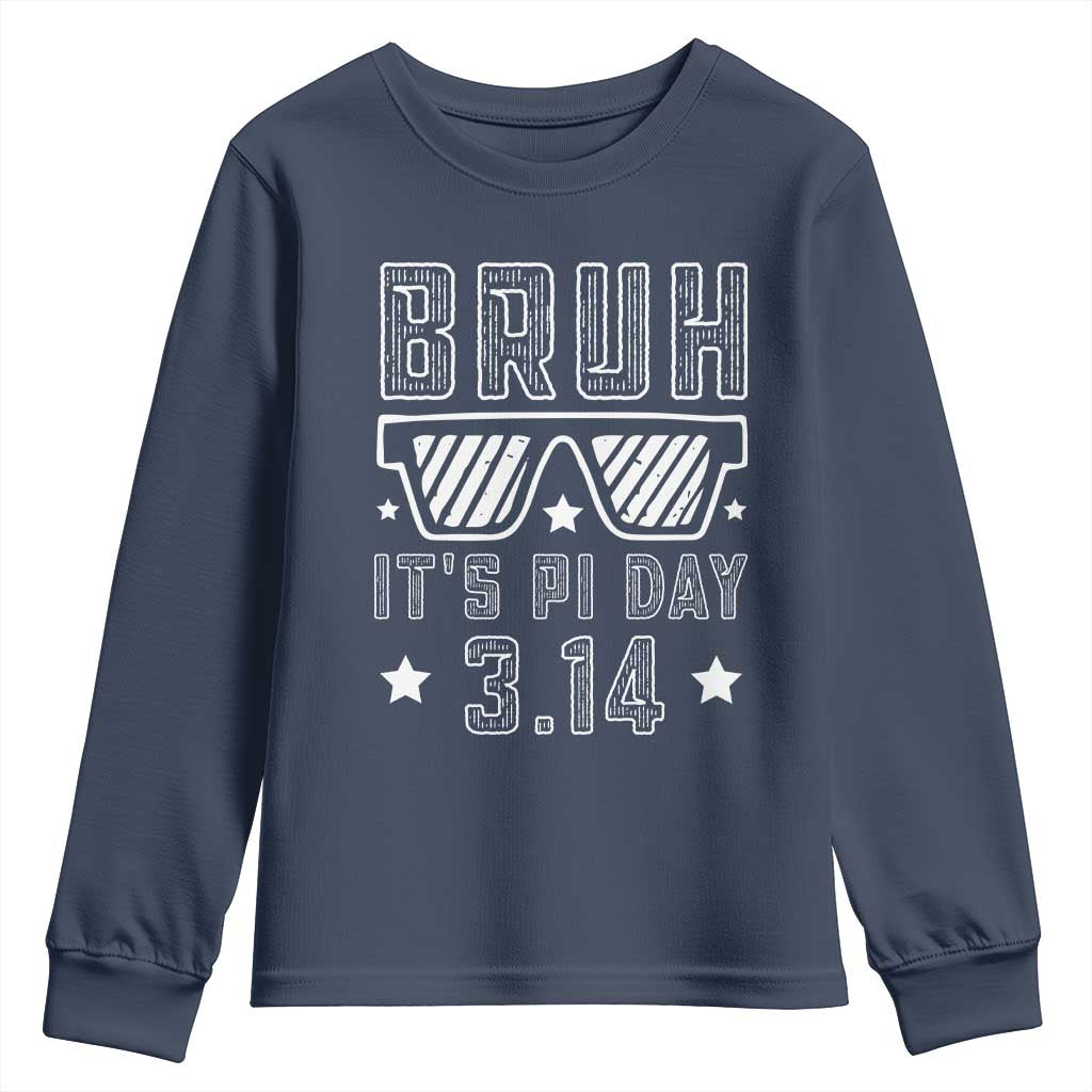 Funny Pi Day Youth Sweatshirt Bruh It's Pi Day Math Lover