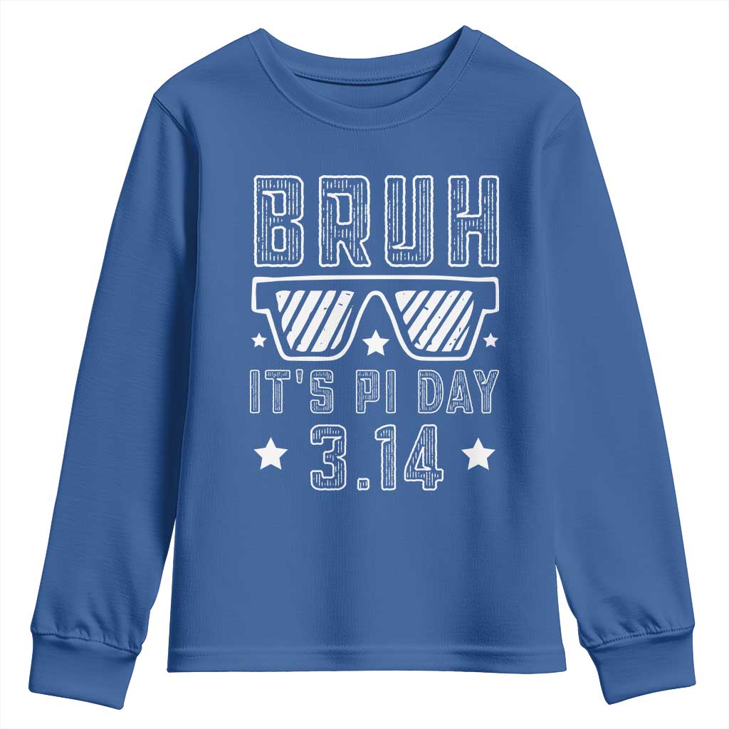 Funny Pi Day Youth Sweatshirt Bruh It's Pi Day Math Lover