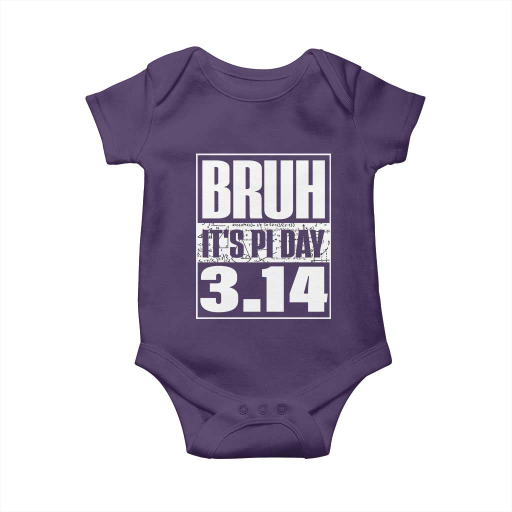 Funny Pi Day Baby Onesie Bruh It's Pi Day 3,14 Math Lover