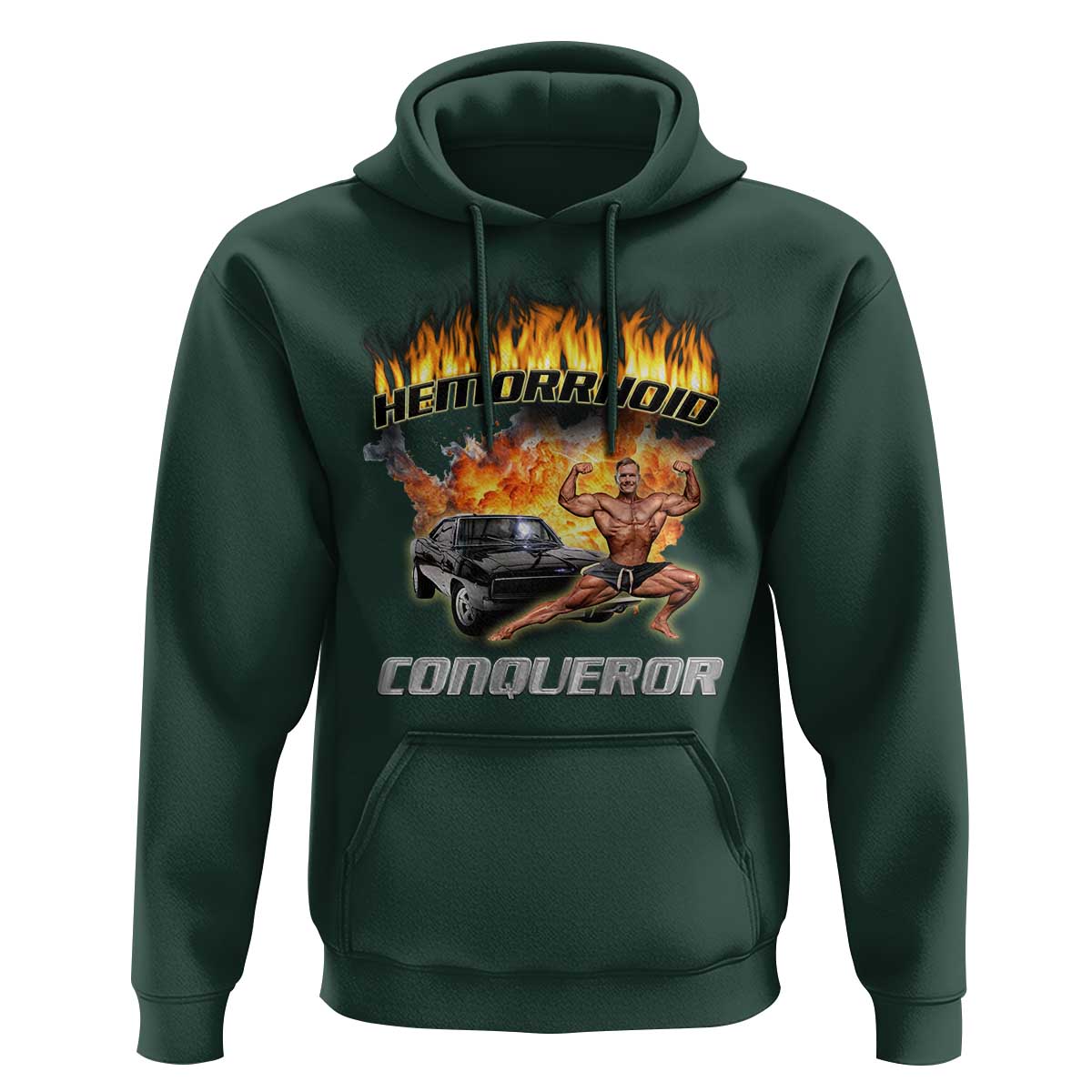 Funny Joke Meme Hemorrhoid Conqueror Hoodie - Wonder Print Shop