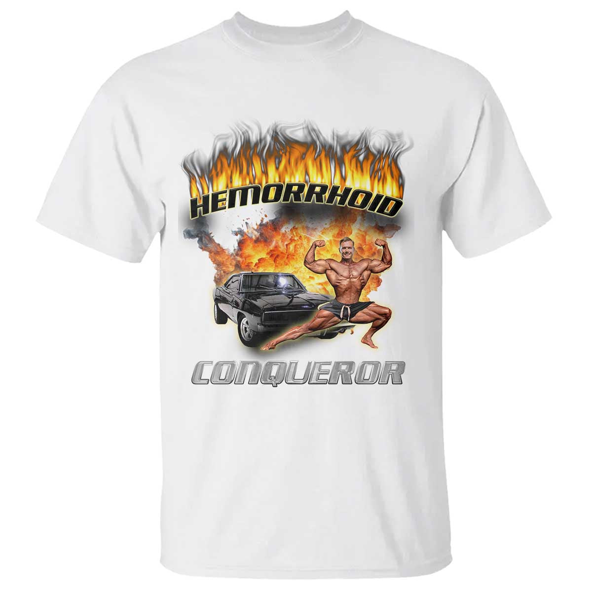 Funny Joke Meme Hemorrhoid Conqueror T Shirt - Wonder Print Shop