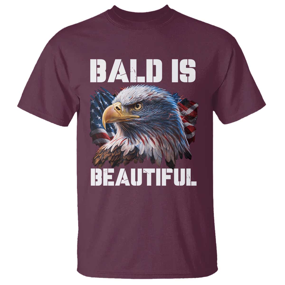 American Eagle Bald Is Beautiful T Shirt - Wonder Print Shop