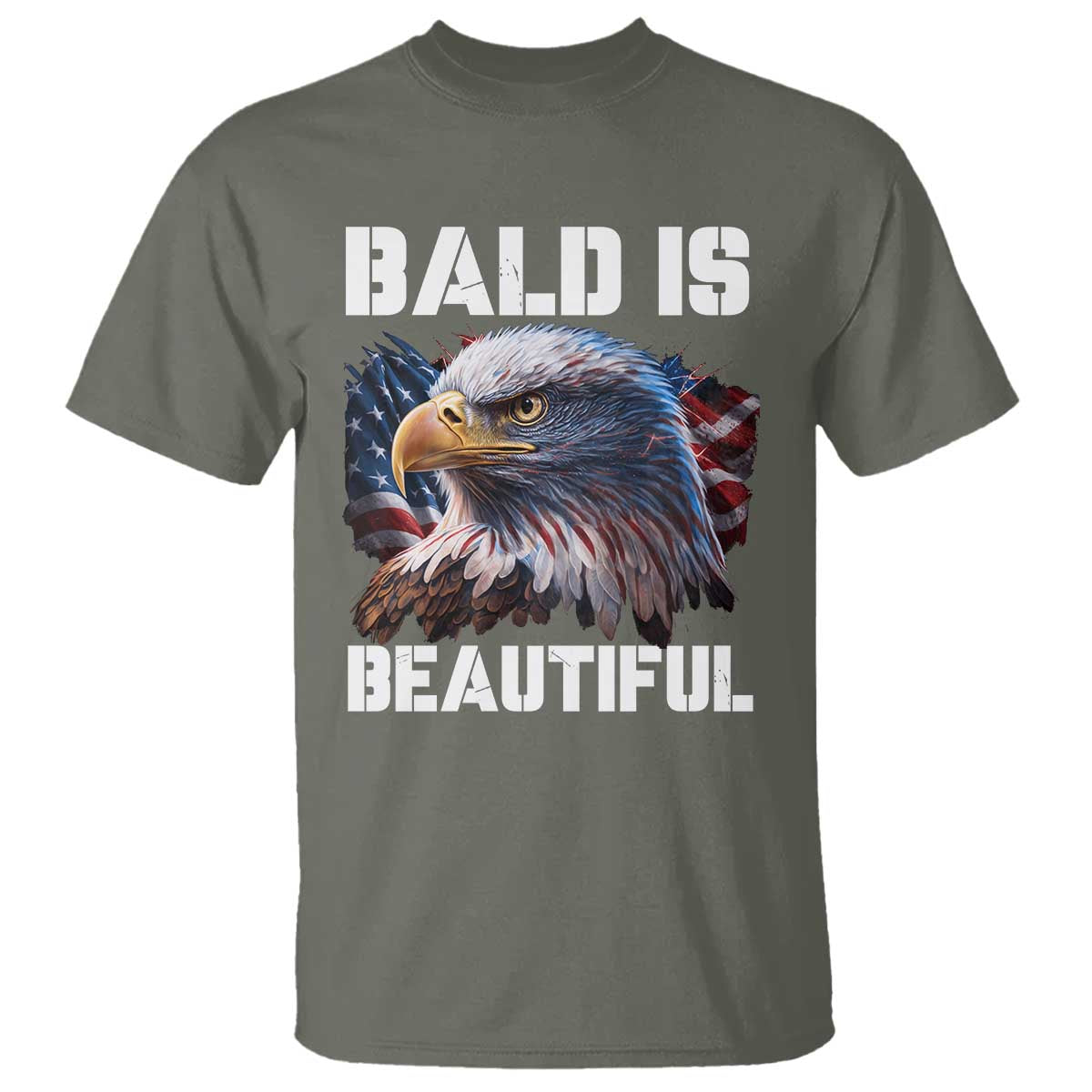 American Eagle Bald Is Beautiful T Shirt - Wonder Print Shop