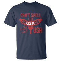 Funny 4th Of July T Shirt Can't Spell Sausage Without USA - Wonder Print Shop