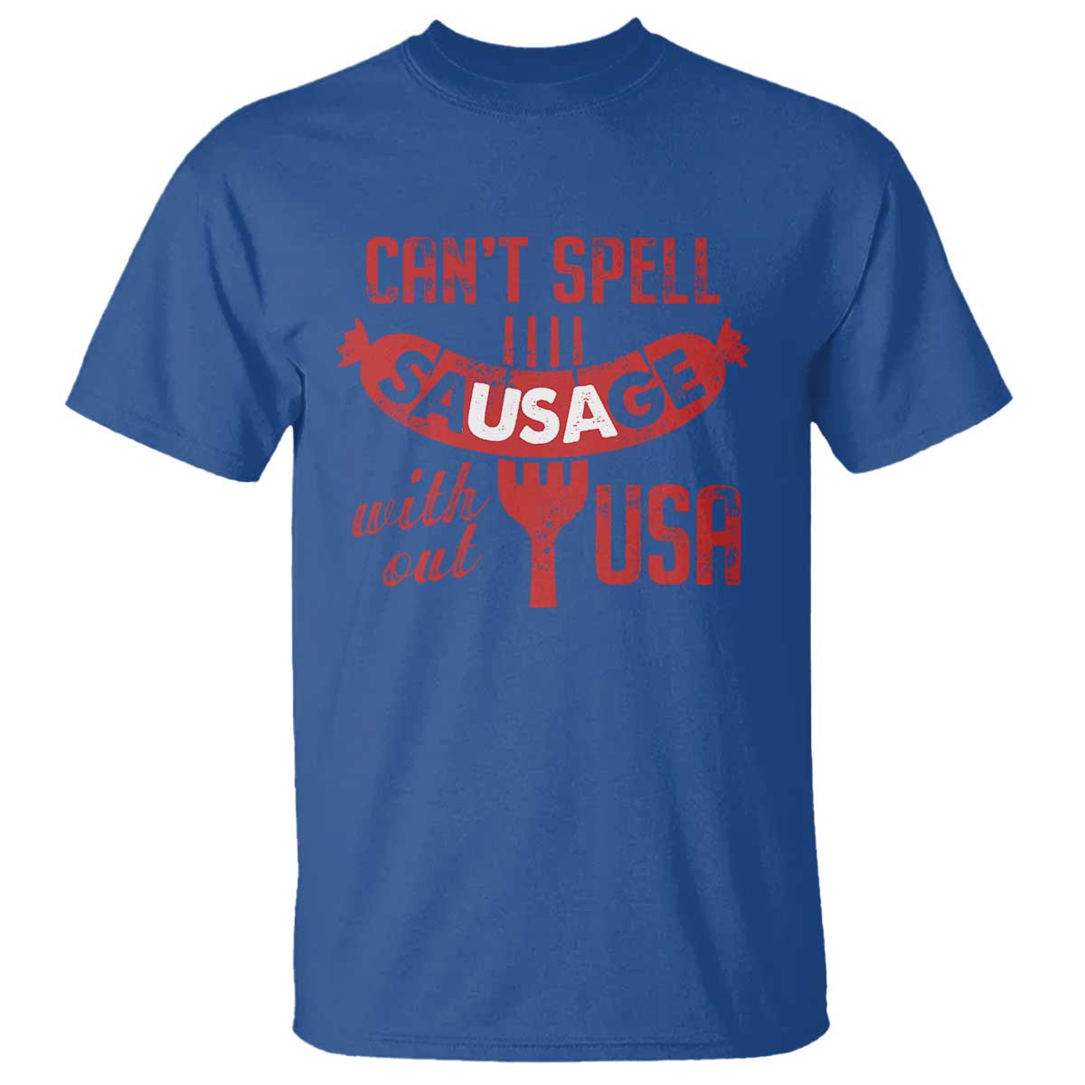 Funny 4th Of July T Shirt Can't Spell Sausage Without USA - Wonder Print Shop