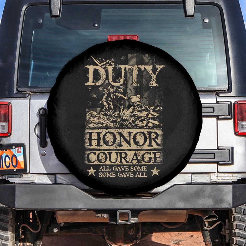 Veteran Spare Tire Cover Duty Honor Courage Patriotic American Flag