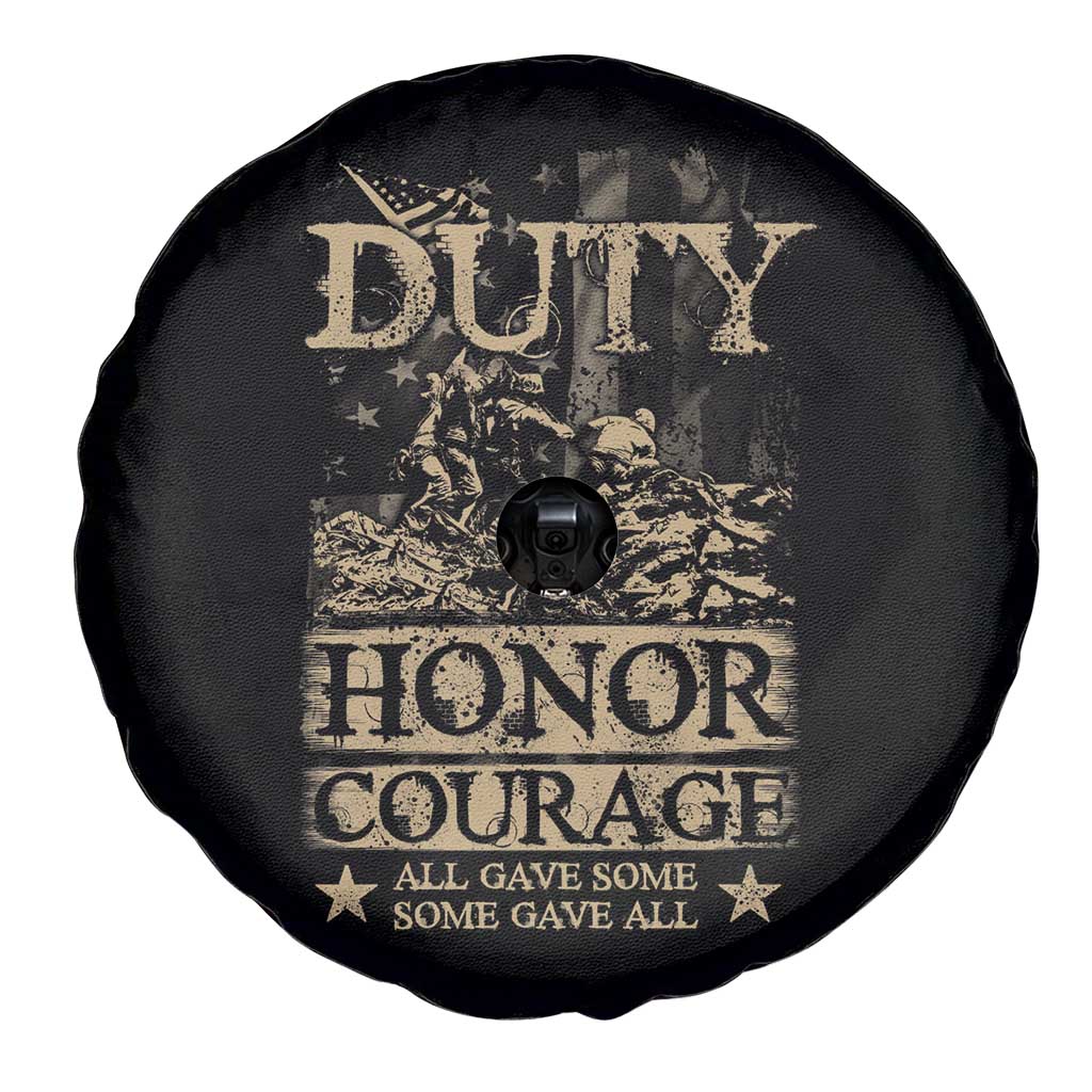 Veteran Spare Tire Cover Duty Honor Courage Patriotic American Flag
