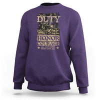 Veteran Sweatshirt Duty Honor Courage Patriotic American Flag - Wonder Print Shop