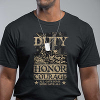 Veteran T Shirt Duty Honor Courage Patriotic American Flag - Wonder Print Shop