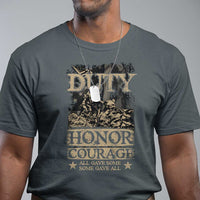 Veteran T Shirt Duty Honor Courage Patriotic American Flag - Wonder Print Shop