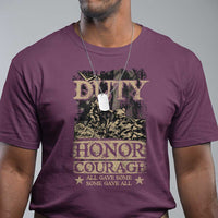 Veteran T Shirt Duty Honor Courage Patriotic American Flag - Wonder Print Shop