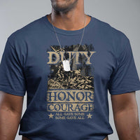 Veteran T Shirt Duty Honor Courage Patriotic American Flag - Wonder Print Shop