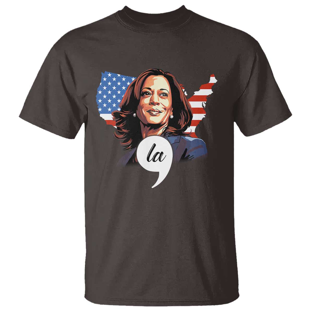 Comma La Harris T Shirt American Flag President 2024 - Wonder Print Shop