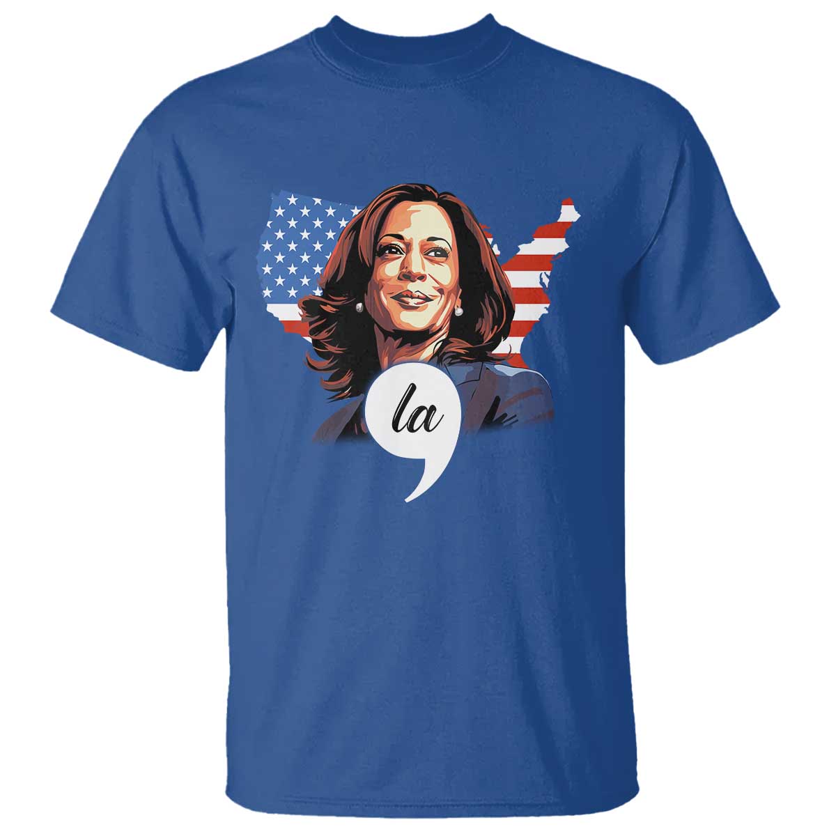 Comma La Harris T Shirt American Flag President 2024 - Wonder Print Shop