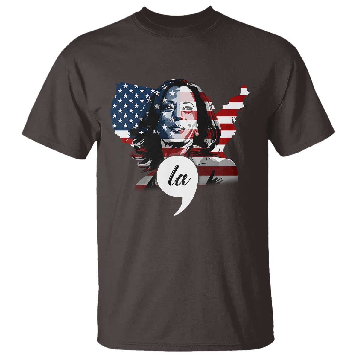 Comma La Harris T Shirt American Flag President 2024 - Wonder Print Shop