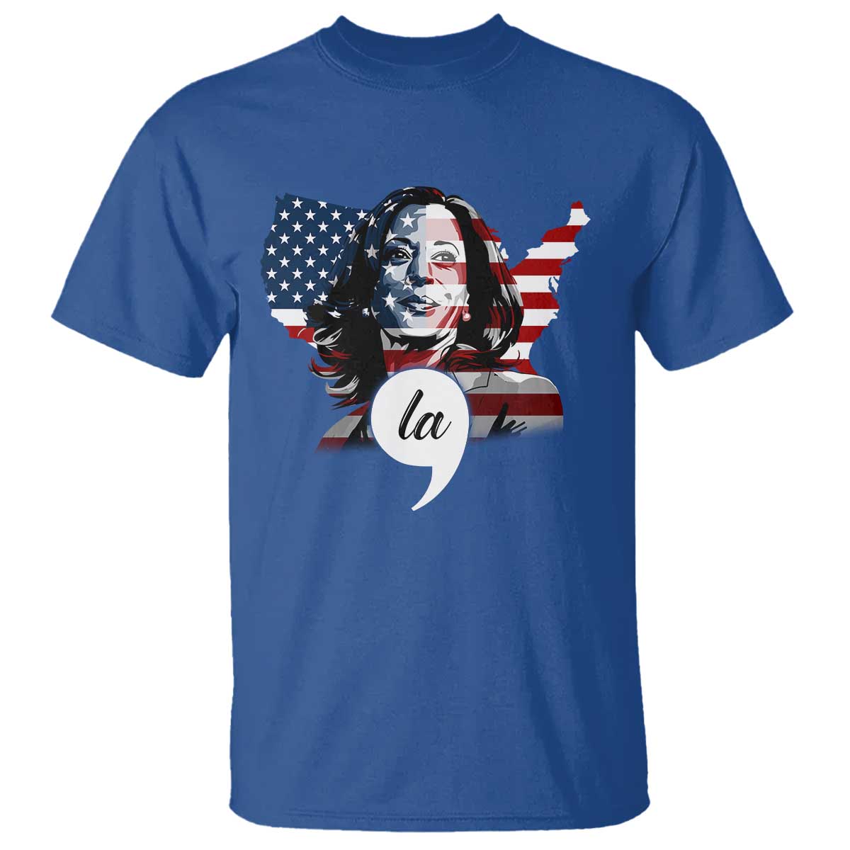 Comma La Harris T Shirt American Flag President 2024 - Wonder Print Shop